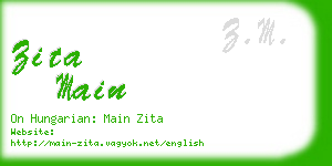 zita main business card